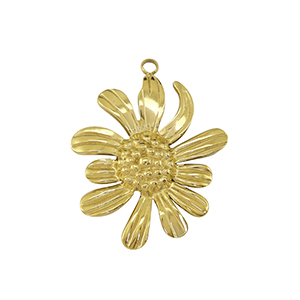Stainless Steel - Rostfrei Stahl Anh&auml;nger sunnenblume Gold