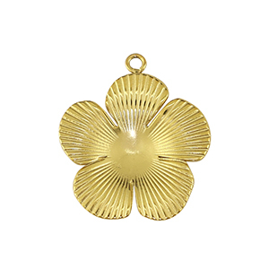 Stainless Steel - Rostfrei Stahl Anh&auml;nger Blume Gold