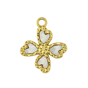 Stainless Steel - Rostfrei Stahl Anh&auml;nger Blume Gold