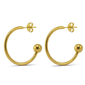 Ohrringe aus Stainless Steel - Rostfreiem Stahl 25mm Gold