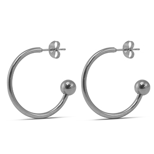 Ohrringe aus Stainless Steel - Rostfreiem Stahl 25mm Silver