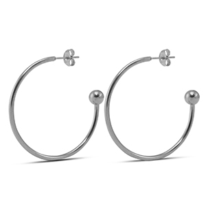 Ohrringe aus Stainless Steel - Rostfreiem Stahl 38mm Silver