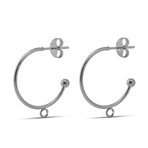 Ohrringe aus Stainless Steel - Rostfreiem Stahl 19mm Silver