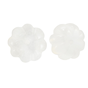 Naturstein Perlen Glas Blume Transparent white