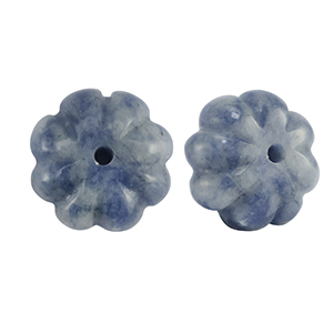 Naturstein Perlen Sodalith und Mikrokline Blume Blue-white