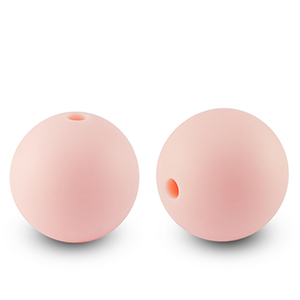 Silikonperlen 15mm runden Baby pink
