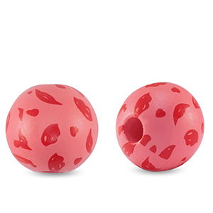 Holzperlen rund 16mm Lippe Magenta pink