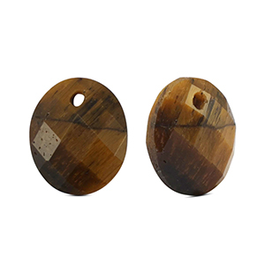 Naturstein Anh&auml;nger Tigerauge Oval Golden brown