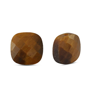 Naturstein Perlen Tigerauge Square Golden brown