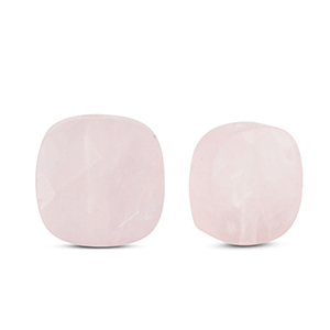 Naturstein Perlen Rosenquarz Square Light pink