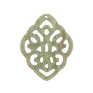 Resin Anh&auml;nger Rhombus Barock Ash grey-green