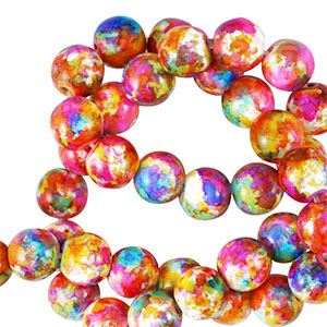 Perlen Keramik 8mm Multicolor