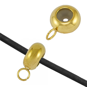 Stainless Steel - Rostfrei Stahl Schmuckzubeh&ouml;r Smart-Stopperperlen mit &Ouml;se Gold