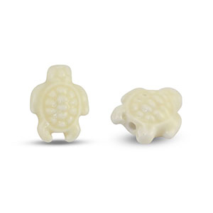 Perlen Keramik Schildkr&ouml;te Off white