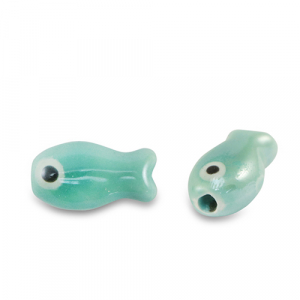 Keramik Perlen Fisch Turquoise
