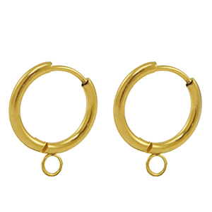 Ohrringe aus Stainless Steel - Rostfreiem Stahl Creolen 18mm Gold
