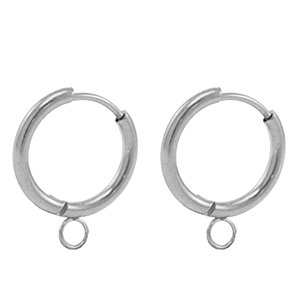 Ohrringe aus Stainless Steel - Rostfreiem Stahl Creolen 18mm Silver