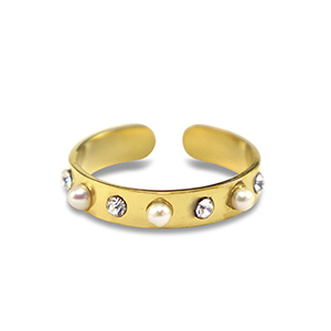 Ringe aus Stainless Steel - Rostfreiem Stahl Perlen Gold