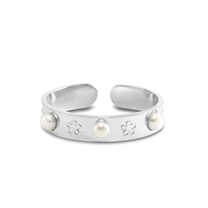 Ringe aus Stainless Steel - Rostfreiem Stahl Perlen Silver