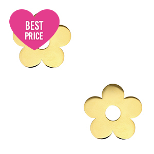 Stainless Steel - Rostfrei Stahl Anh&auml;nger Blume Gold