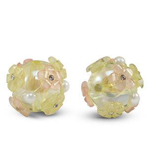 Acryl perlen Blume Yellow-pink