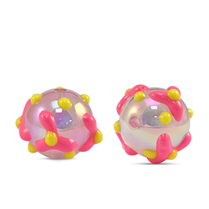 Acryl perlen Punkte Pink-yellow