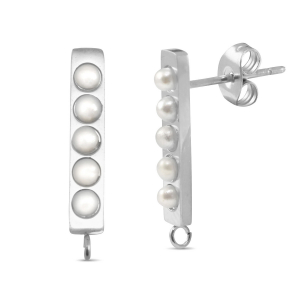 Ohrringe / Ohrstecker aus Stainless Steel - Rostfreiem Stahl Perlen mit &Ouml;se Silver