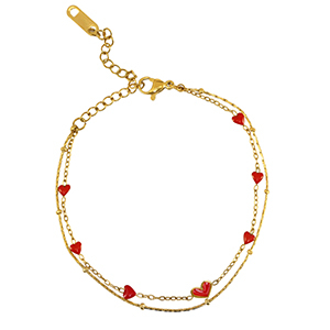 Armb&auml;nder aus Stainless Steel - Rostfreiem Stahl Herz Gold