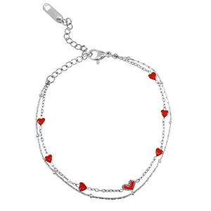 Armb&auml;nder aus Stainless Steel - Rostfreiem Stahl Herz Silver
