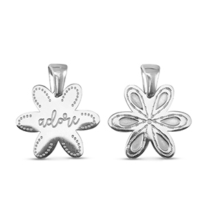 Stainless Steel - Rostfrei Stahl Anh&auml;nger Blume Silver