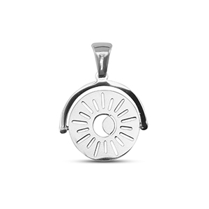 Stainless Steel - Rostfrei Stahl Anh&auml;nger Drehen Sonne Silver