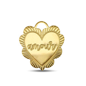 Stainless Steel - Rostfrei Stahl Anh&auml;nger ''amour'' Gold