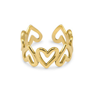 Ringe aus Stainless Steel - Rostfreiem Stahl Herz Gold