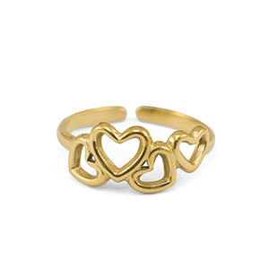 Ringe aus Stainless Steel - Rostfreiem Stahl Herz Gold