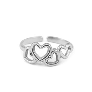 Ringe aus Stainless Steel - Rostfreiem Stahl Herz Silver
