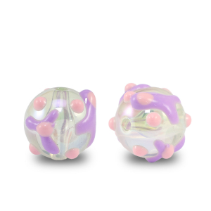 Acryl perlen Punkte Transparent purple-pink