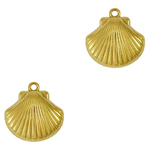 Stainless Steel - Rostfrei Stahl Anh&auml;nger Muschel Gold