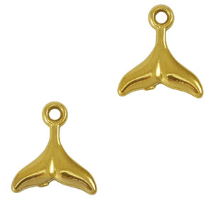 Stainless Steel - Rostfrei Stahl Anh&auml;nger Schwanzflosse Gold
