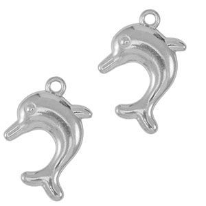 Stainless Steel - Rostfrei Stahl Anh&auml;nger Delfin Silver