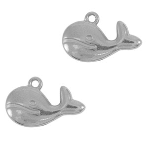 Stainless Steel - Rostfrei Stahl Anh&auml;nger Wal Silver