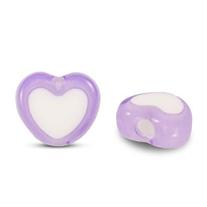 Acryl Perlen Herz Purple