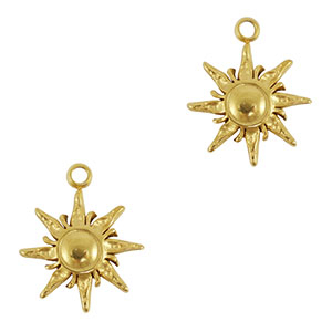 Stainless Steel - Rostfrei Stahl Anh&auml;nger Sonne Gold