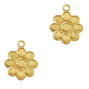 Stainless Steel - Rostfrei Stahl Anh&auml;nger Blume Gold