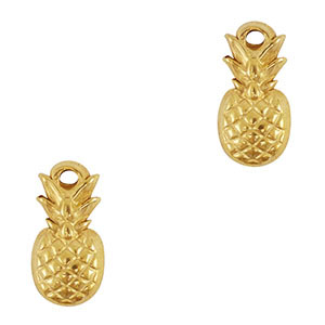 Stainless Steel - Rostfrei Stahl Anh&auml;nger Ananas Gold