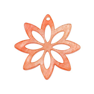 Resin Anh&auml;nger Blume Coral red
