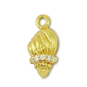 Brass TQ Metall Anh&auml;nger Muschel Gold