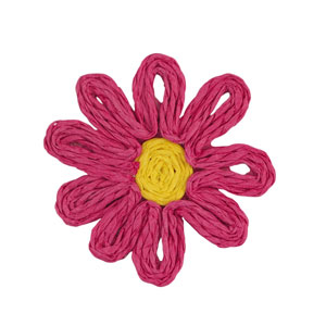 Bast Anh&auml;nger Blume 50mm Fuchsia