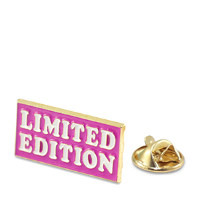 Anstecker "Limited edition" Magenta purple-white-gold