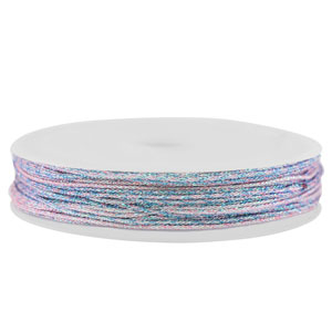 Makramee Band geflochten 0,8mm Pink-blue metallic