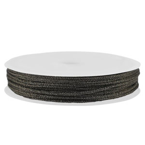 Makramee Band geflochten 0,8mm Black metallic